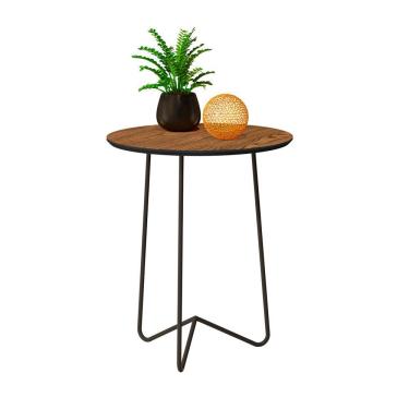 Imagem de Mesa Lateral Roma Freijó/Preto 60 - Industrial