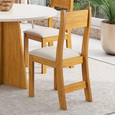 Imagem de Cadeira C/2 Unid Mel Tecido Pastel Brisa Viero Mel