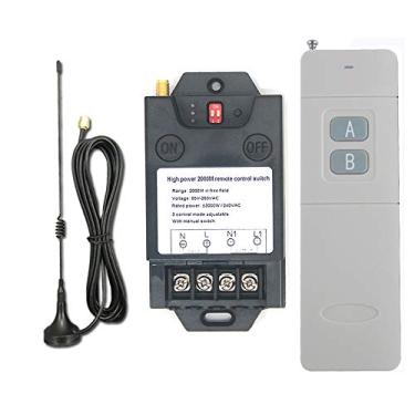 Imagem de Interruptor de controle remoto sem fio de longa distância de 2000 metros, bomba de água de alta potência, luz de motor, interruptor de controle remoto sem fio industrial AC 110V 220V, transmissor de interruptor de relé de alta amplitude 165 m