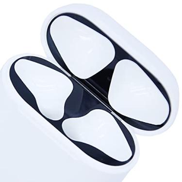 Imagem de Johncase 2 conjuntos de adesivos de proteção contra poeira compatíveis com capas AirPods 1ª/2ª geração (preto)