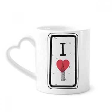 Imagem de Caneca com estampa I Love London Words, caneca de café cerâmica copo de coração de vidro