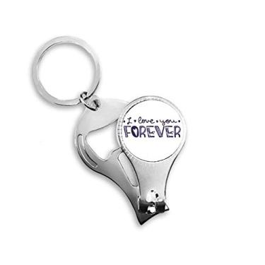 Imagem de Love You Forever Cute Quote Style Nail Nipper Ring Chaveiro Abridor de Garrafas Cortador