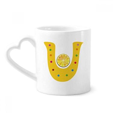 Imagem de U Alfabeto Laranja Frutas Padrão Bonito Caneca Café Cerâmica Copo Coração Vidro