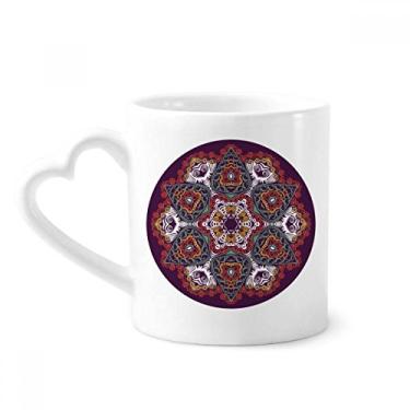 Imagem de Cultura colorida assimétrica abstrata padrão caneca café cerâmica copo de coração de vidro