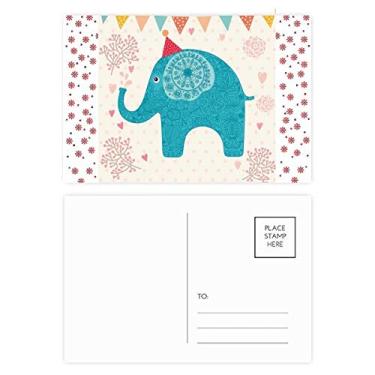 Imagem de Chapéu Vermelho Elefante Bandeira Azul Colorida Natal Flor Celebração Cartão Postal Bênção