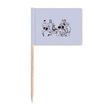 Imagem de Sinalizadores de palito de dente sênior de propaganda educacional vermelho chinês para decoração de festa