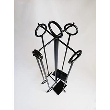 Imagem de Conjunto de Limpeza para Lareira e Churrasqueira 5 Peças Olhal em Ferro Cor Preto