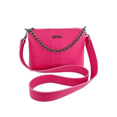 Imagem de Bolsa Retta Kiara Transversal Pequena Preta (Pink)