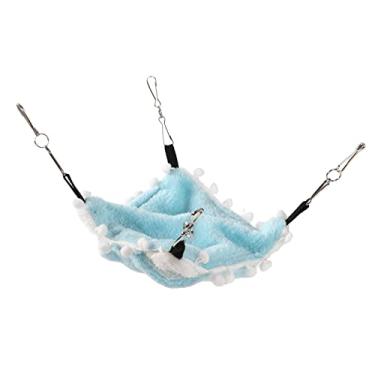 Imagem de Cama de balanço para animais pequenos, linda e confortável rede quente para hamsters para esquilos (P, azul feminino)