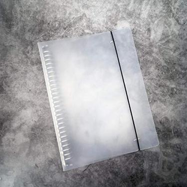 Imagem de B5 9 anéis 26 - Anéis DIY Plástico transparente Redondo Anel de visão Capa de encadernação Protetor Espiral Solto Suporte para Notebook, White Cover, 26 Holes