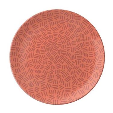 Imagem de Pratos de fundo vermelho listrados curtos decorativos de porcelana salver louça de jantar