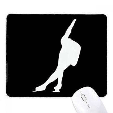 Imagem de Mousepad esportivo preto com contorno de patinação, borda costurada, tapete de borracha para jogos
