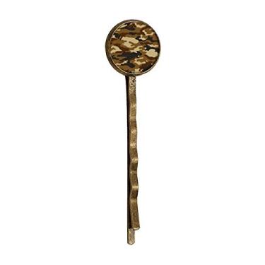 Imagem de Camuflagem Line Art Grain Ilustration Pattern Retro Metal Hair Bobby Pin Headwear