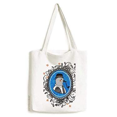 Imagem de Chapéu de pombo, folha de flor, desenho animado, sacola de lona, bolsa de compras, bolsa casual