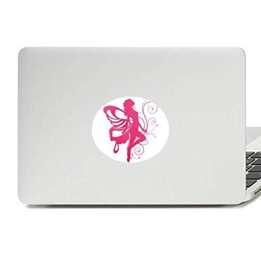 Imagem de Borboleta com asa rosa lindo anjo vinil emblema gráfico laptop decalque caderno