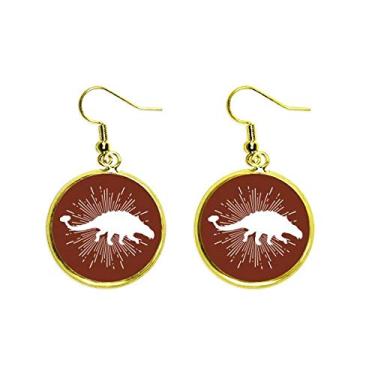 Imagem de Brinco feminino de pedra martelo armadura herbívoro camada inferior brinco pendente gota dourada