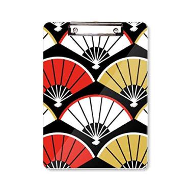 Imagem de Ventoinha dobrável vermelho preto dourado placa de apoio A4