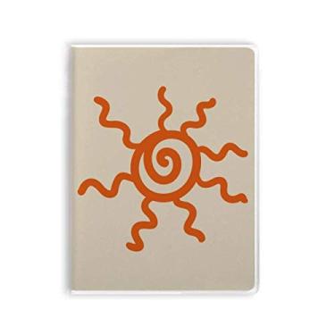 Imagem de Diário de capa macia para caderno de sol laranja com pintura à mão