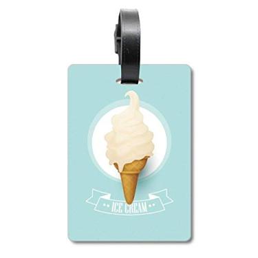 Imagem de White Cream picolés casquinhas de sorvete bolsa etiqueta cartão de bagagem, etiqueta para pendurar