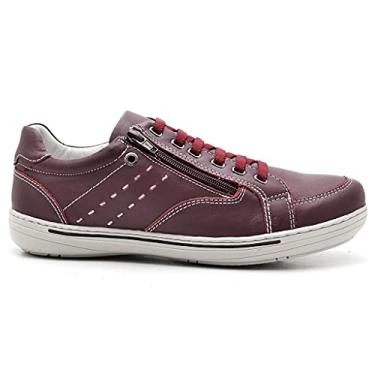 Imagem de Sapatênis Casual Conforto Couro Vermelho 3009 Tamanho:43;Cor:Vermelho;Gênero:Homem