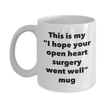 Imagem de Caneca This is My I Hope Your Open Heart Surgery Went Well – Caneca de café de cacau quente divertido – Presente Get Well Soon – Ideia de presente de mordaça