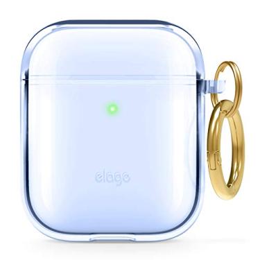 Imagem de elago Capa transparente para Airpods com chaveiro compatível com Apple Airpods 1 e 2 (azul aqua)