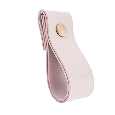 Imagem de Puxador Dobi Parafuso - Textura de Couro Rosa - Parafuso Rose Gold