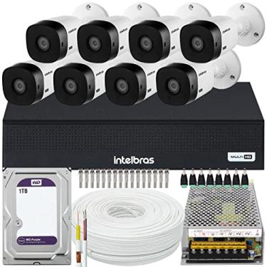 Imagem de Kit Cftv 8 Cameras 1220 Full Dvr Intelbras 1008-C 1TB Purple