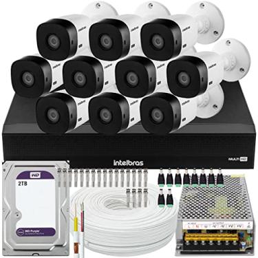 Imagem de Kit Cftv 10 Cameras Full Hd Dvr Intelbras 3116 2TB WD Purple