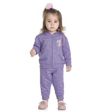 Imagem de Conjunto Bebê Menina em Moletom Jet Peluciado, Jaqueta com Capuz, Unicórnio - Fakini-Feminino