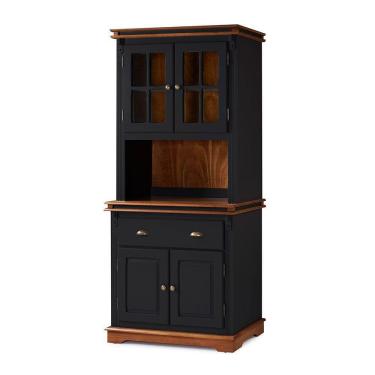 Imagem de Cristaleira Arca e Oratório 4 Portas 1 Gaveta Manchester 2002 Linz Móveis - Preto/Imbuia