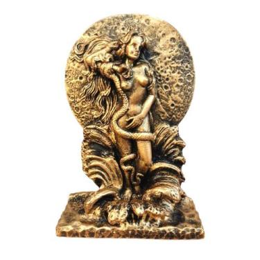 Imagem de Estatueta Decorativa Lilith Dourada Brilhante Em Resina - Hp Decor