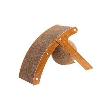 Imagem de Baoblaze Gato coçando placa gato brinquedo interativo gato coçando bola atividade brinquedos móveis proteção gato scratcher para cães gatos internos gatinho, M42cmx29cmx22cm