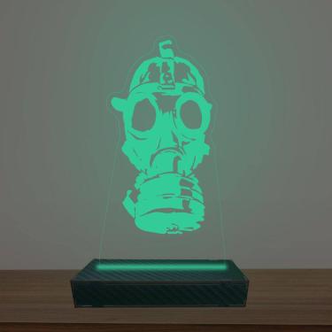 Imagem de Luminária Led 3d Máscara de Gás Abajur Luxo