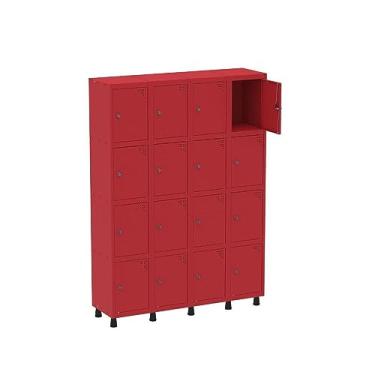 Imagem de Armário Roupeiro 16 Portas Aço Grp 504/16 Vermelho