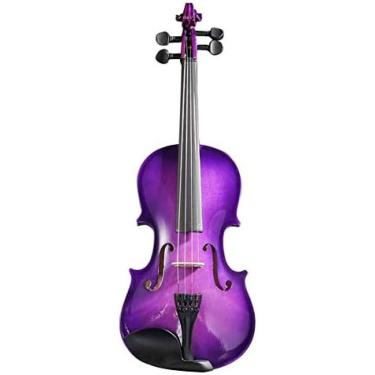 Imagem de Roxo Violino Infantil Iniciantes Exame Prática Violino Tamanho Completo, Conjunto De Violino Para Iniciantes Com Har,1/8,Striking44