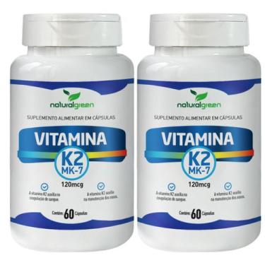Imagem de Kit Vitamina K2 Vitk2 Menaquinona 7 100% Idr 120 Caps Natural Green