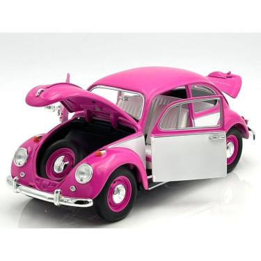 Imagem de Miniatura Volkswagen Fusca Beetle Rosa Greenlight 1/18