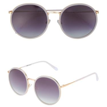 Imagem de Óculos de sol redondos de acetato feminino, óculos de sol com revestimento para dirigir, óculos anti-reflexo, proteção uv400, 3, tamanho único