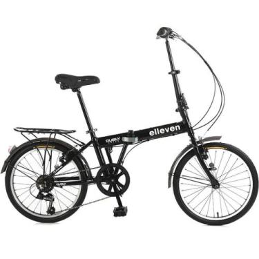Imagem de Bicicleta Dobrável Em Alumínio Aro 20 6V Dubly Shimano Preta - Elleven