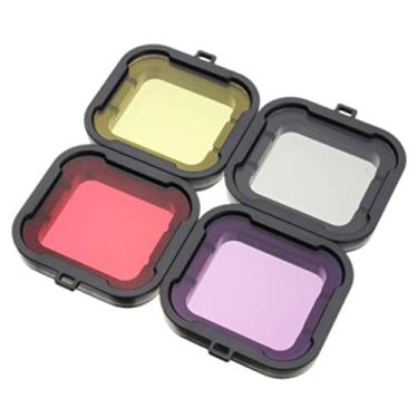 Imagem de Kit de capa de lente de filtro de câmera UV para mergulho colorido subaquático para GoPro Hero 4 3+