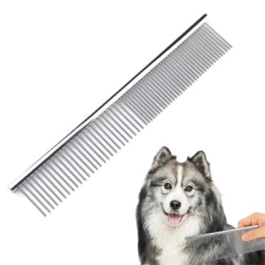 Imagem de Pente Desembolador De Pelos Aço Ferro Petshop Banho E Tosa Grande Bacon Born Pet