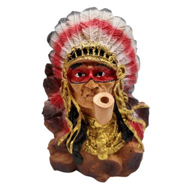 Imagem de Incensário Cascata Índio Cabloco Pena Vermelho