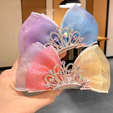 Imagem de 2 peças de grampo de cabelo colorido sereia unicórnio para meninas, grampo de cabelo com coroa de princesa iridescente, grampo de cabelo azul rosa brilhante para meninas, cosplay, presente de