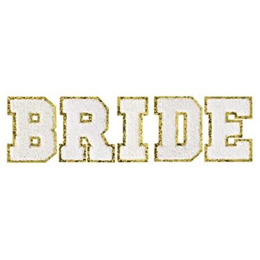 Imagem de Remendos de ferro em letras para roupas Noiva Reparação Decorativa Chenille Bordado Patch Personalizado Costura para Reparação de Roupas Chapéus Camisas Sapatos Jeans Bolsas Artesanato