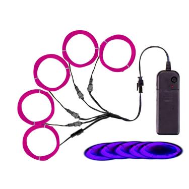 Imagem de MaxLax EL Wire Roxo, fio neon com redução de ruído 5 em 1 metro, fio eletroluminescente para decoração de Halloween, festa de Natal, decoração DIY