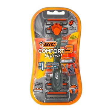 Imagem de Aparelho de barbear comfort 3 Hybrid, com 6 cartuchos, preto, 971050, BIC - BT 1 UM