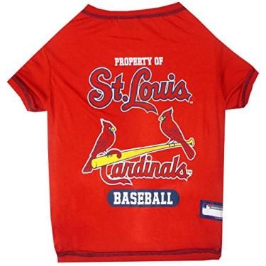 Imagem de Camiseta MLB Saint Louis Cardinals Dog, PP – Camiseta licenciada para equipe de animais de estimação colorida com logotipos do time