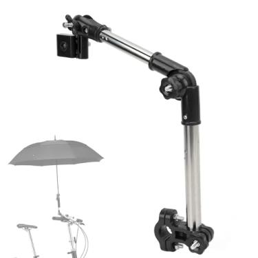 Imagem de Suporte para guarda-chuva, suporte de guarda-chuva de bicicleta ajustável de aço inoxidável 360° para carrinho de passeio ao ar livre, suporte de guarda-chuva para scooter, carrinho de golfe, cadeira
