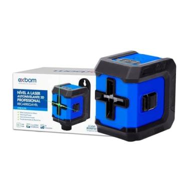 Imagem de Exbom Nivel Laser 3D 2 Linhas Cruz Verde Recarregável 2 Baterias Autonivelante Com Alarme Tripe E Suporte Magnetico - Baterias Longa Duração